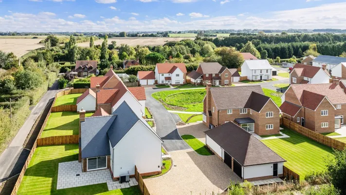 Aerial view of an Elivia Homes development in Kent