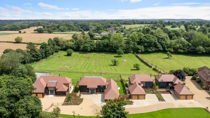 Aerial view of an Elivia Homes development 
