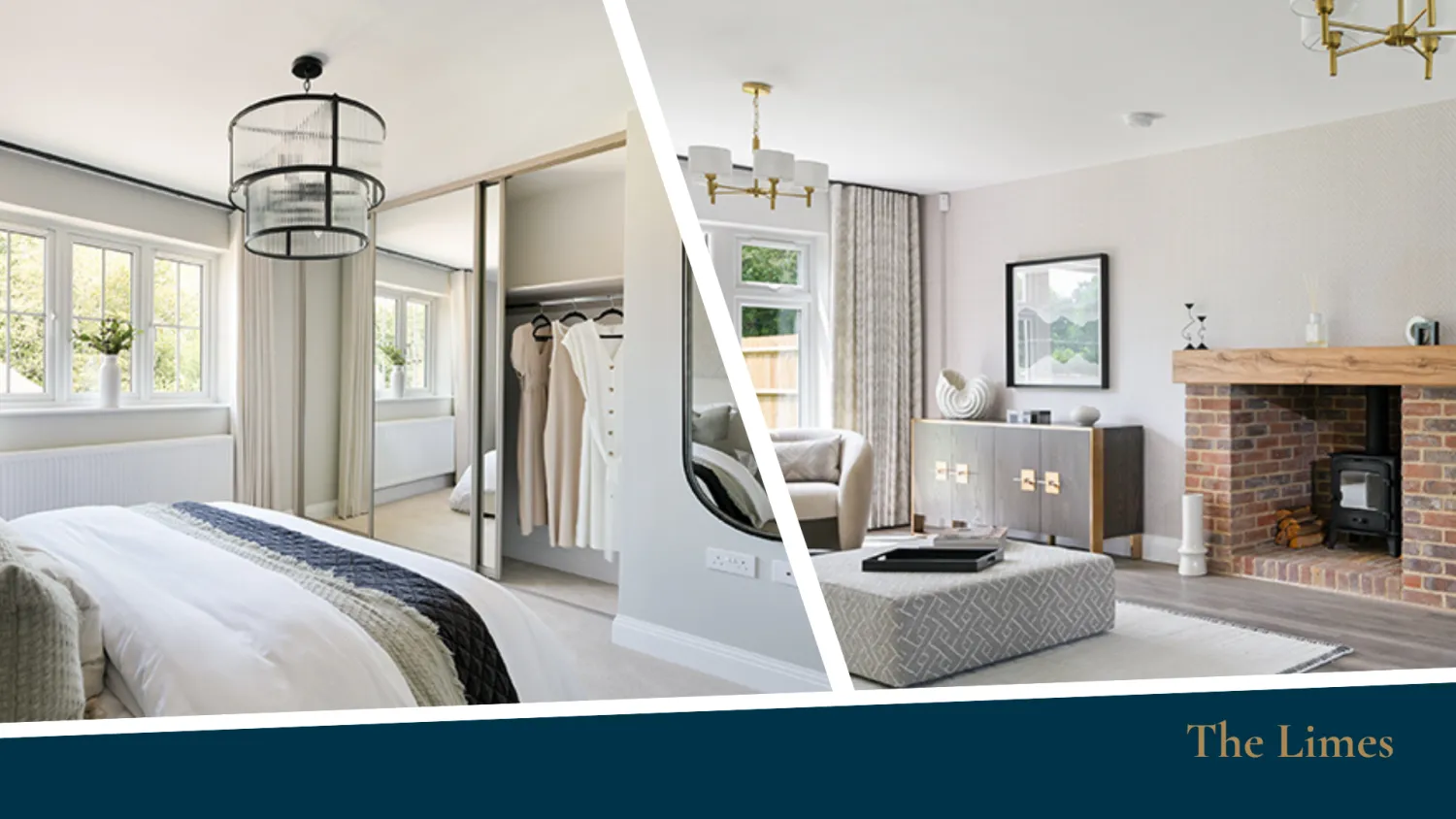 Split screen of The Limes' rooms