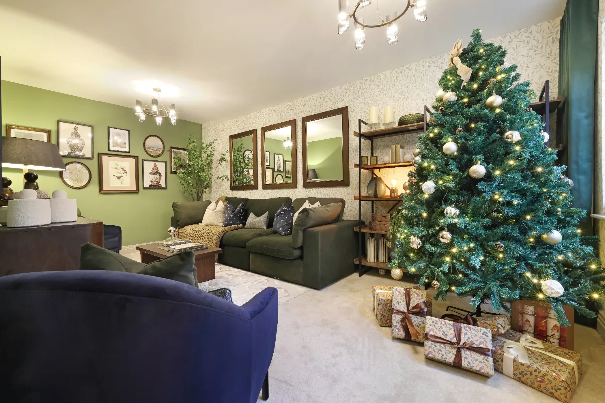 Living Room with Christmas Tree