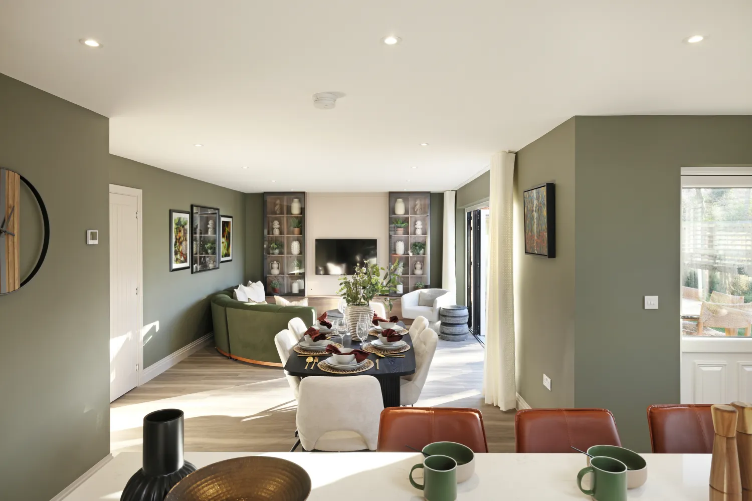 Kitchen, dining, living room