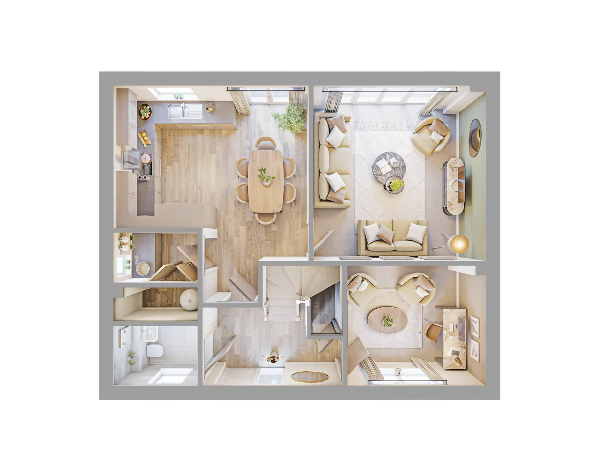 Grassland 3D Render - Ground Floor