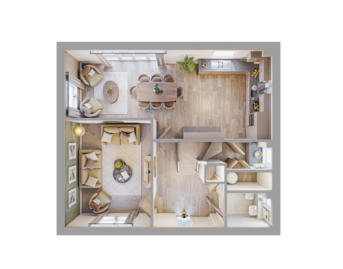 Heatherside 3D Render - Ground Floor