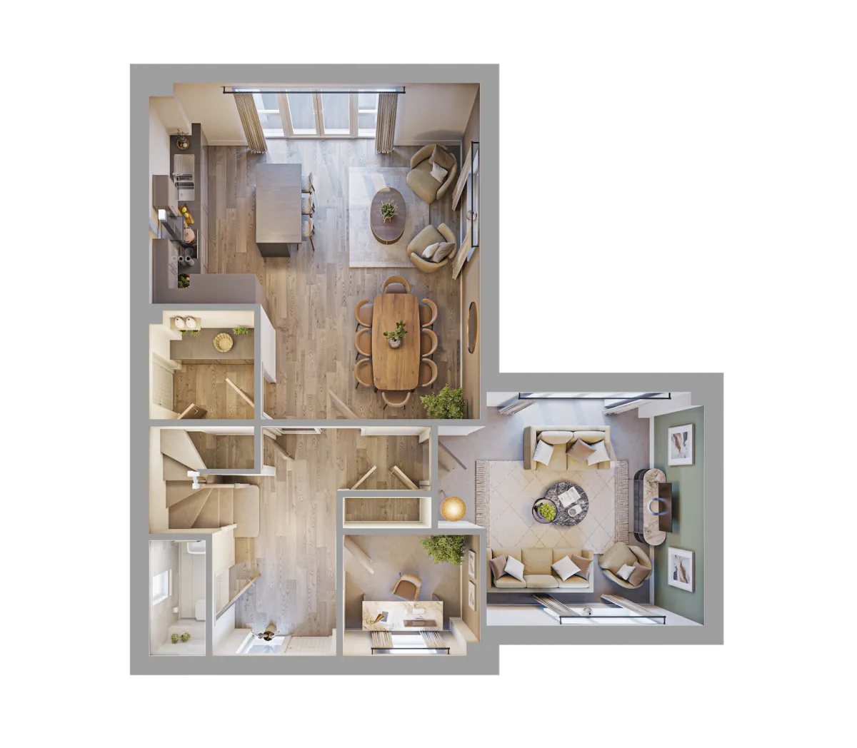 Upland 3D Render - Ground Floor