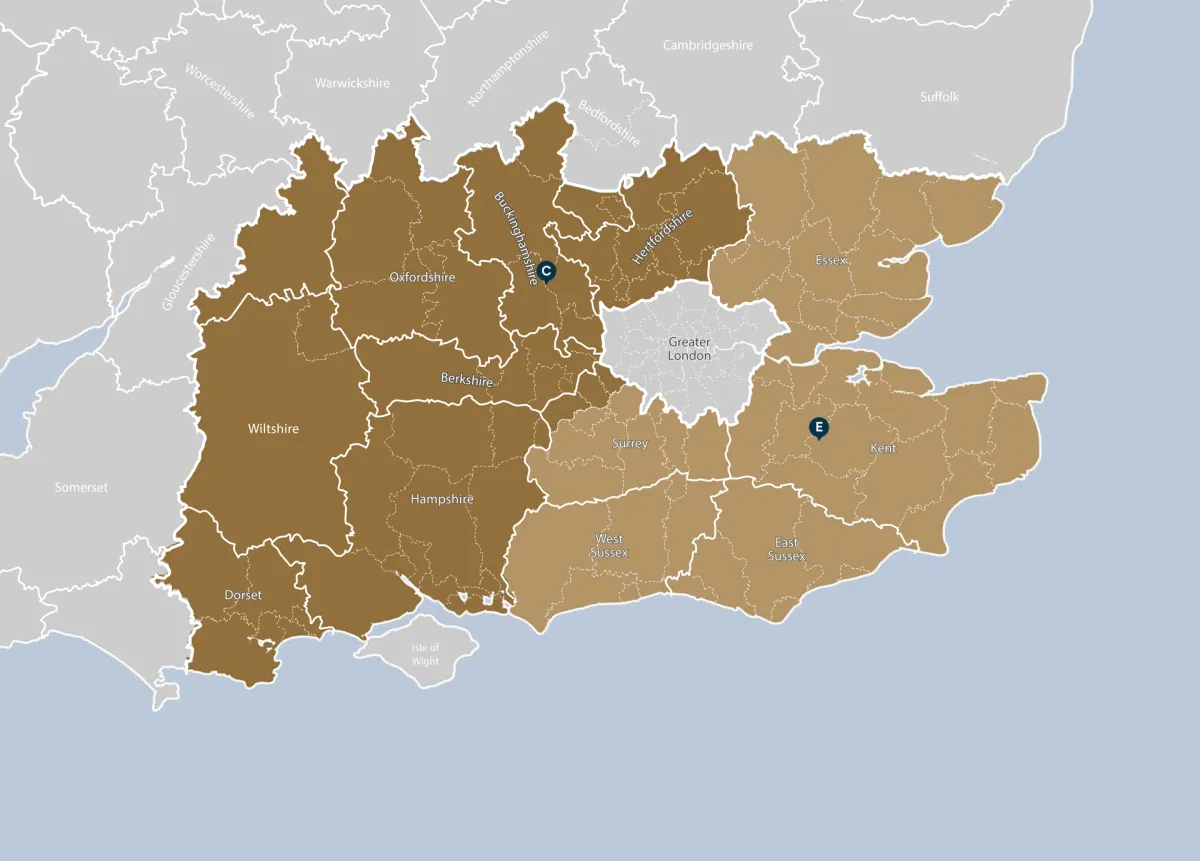 Land Map with letters